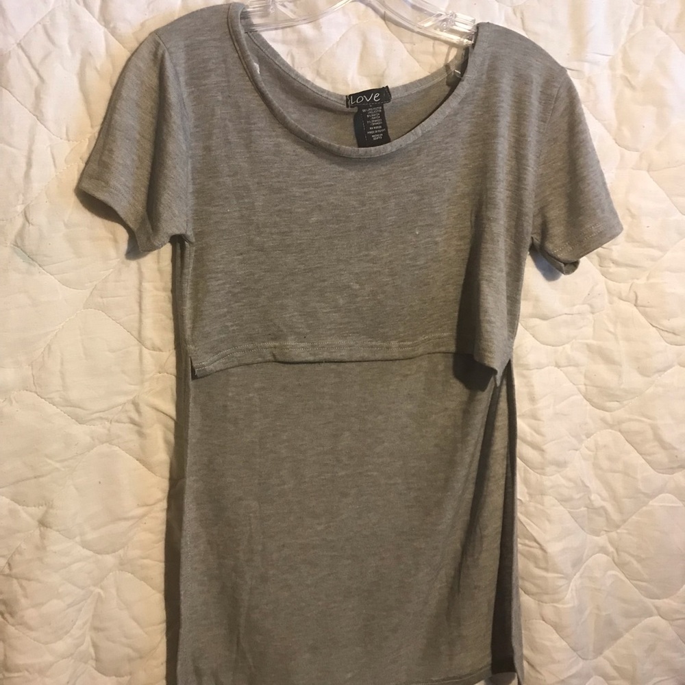 Gray Cropped Top